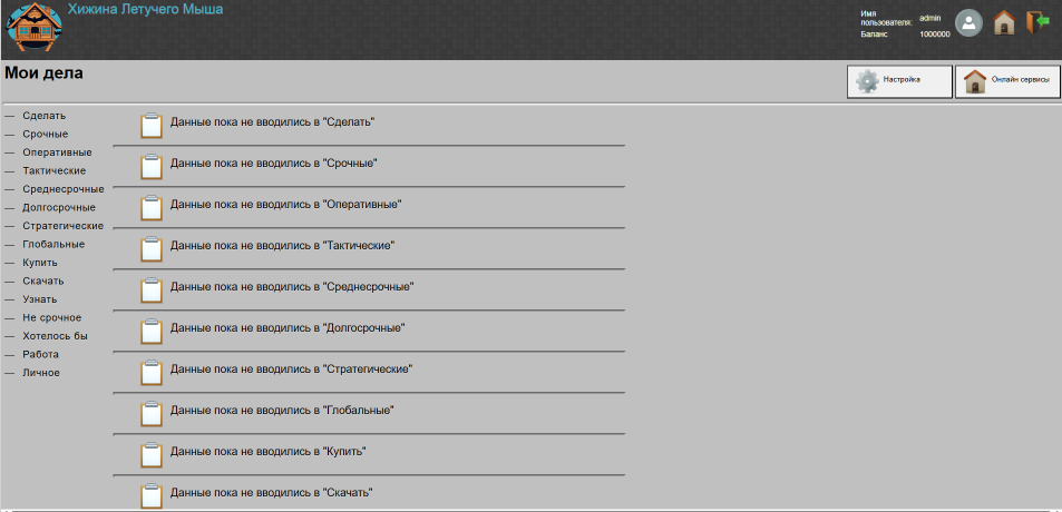 Иллюстрация по снабжению, когда данные не вводились